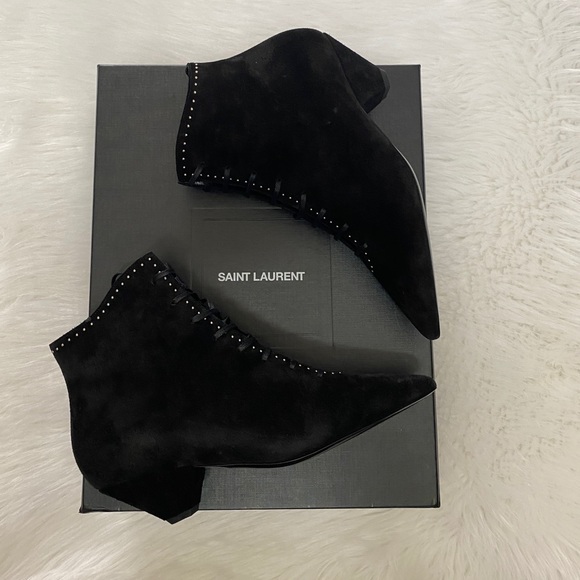 NEW in Box-YSL SAINT LAURENT Kate Suede Ankle Boots 39 - Picture 2 of 8